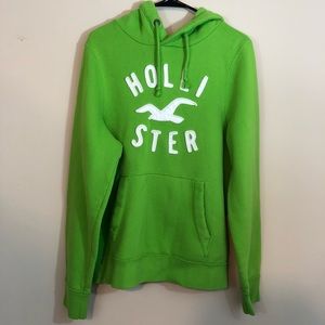 Hollister Bright Green Thick Hoodie Bird Logo